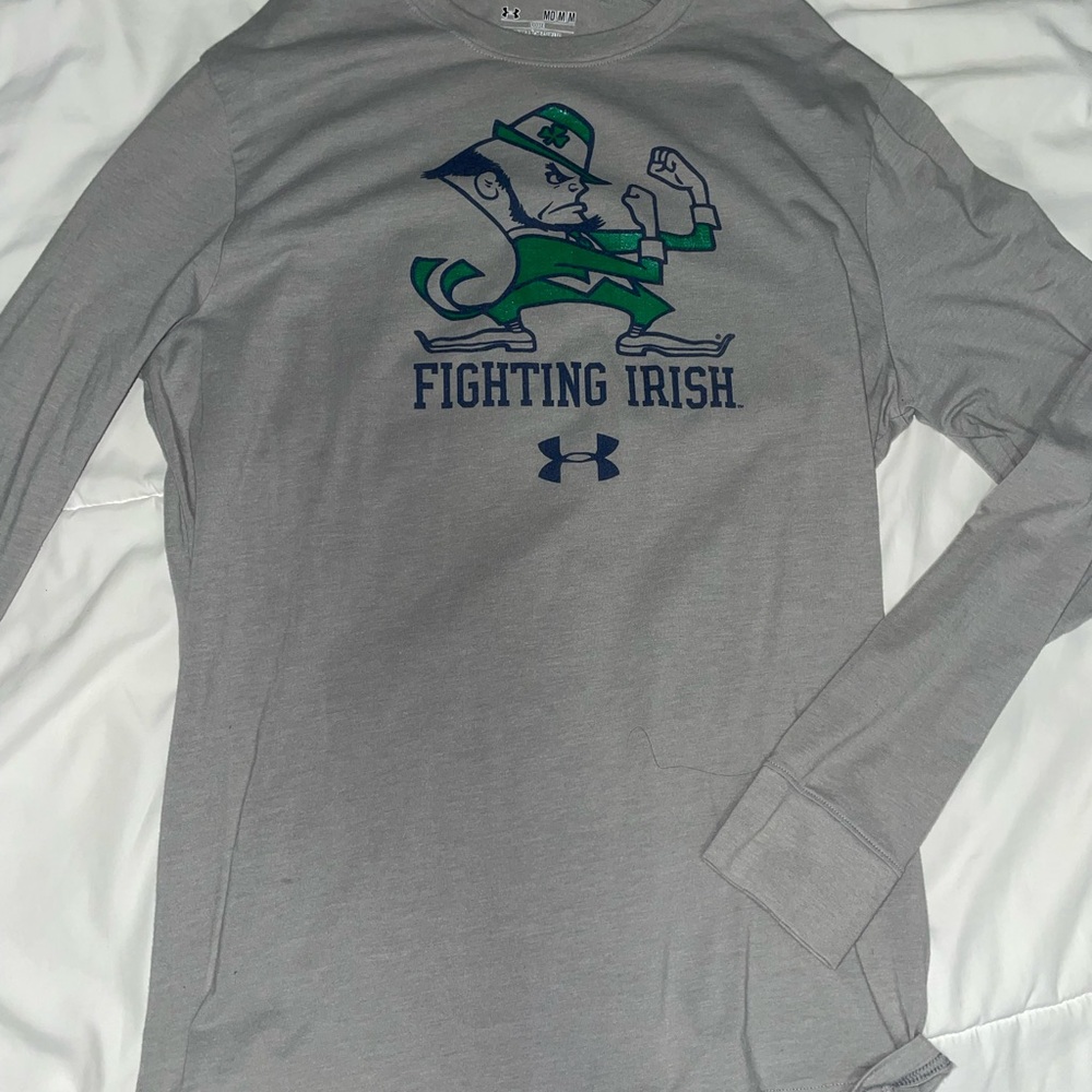 Notre Dame Fighting Irish Under Armour Gray Long Sleeve Tee